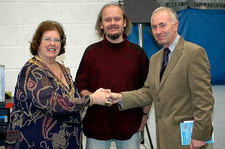 Local boy made good: the Mayor of Hastings, Councillor Maureen Charlesworth, is president of the Hastings Chess Congress Committee and Michael Foster, MP for Hastings, is also a tremendous supporter of chess in the town, and it was a proud moment for them to welcome local boy Stuart Conquest home with his new title of British Chess Champion.